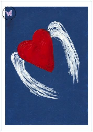 Art Greeting Card (Winged Heart)